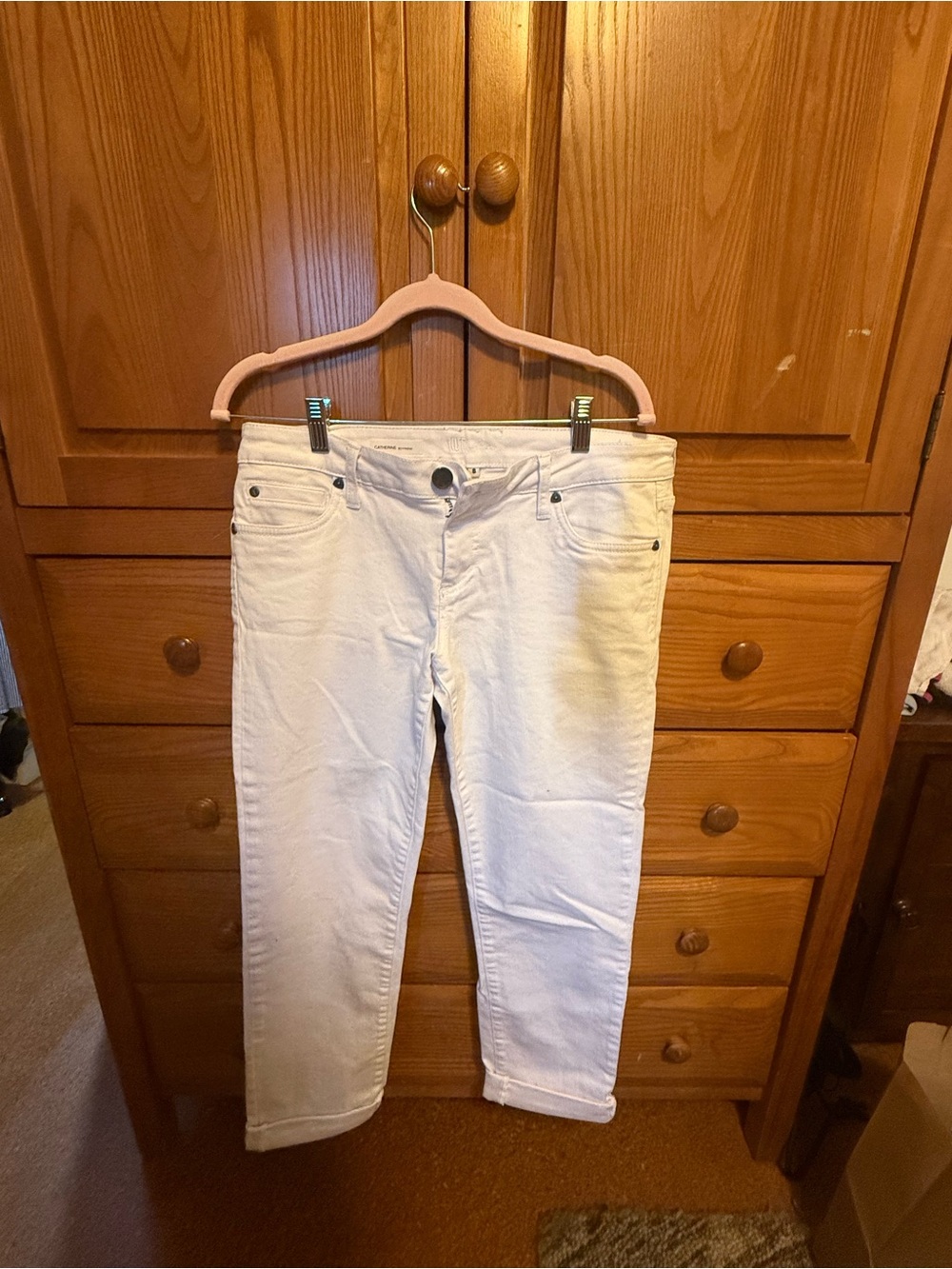 Kut from the Kloth White Ankle Crop Jeans